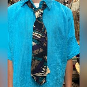 Azia Collection VINTAGE Colorful abstract Mens neck tie made in USA NWT 😉